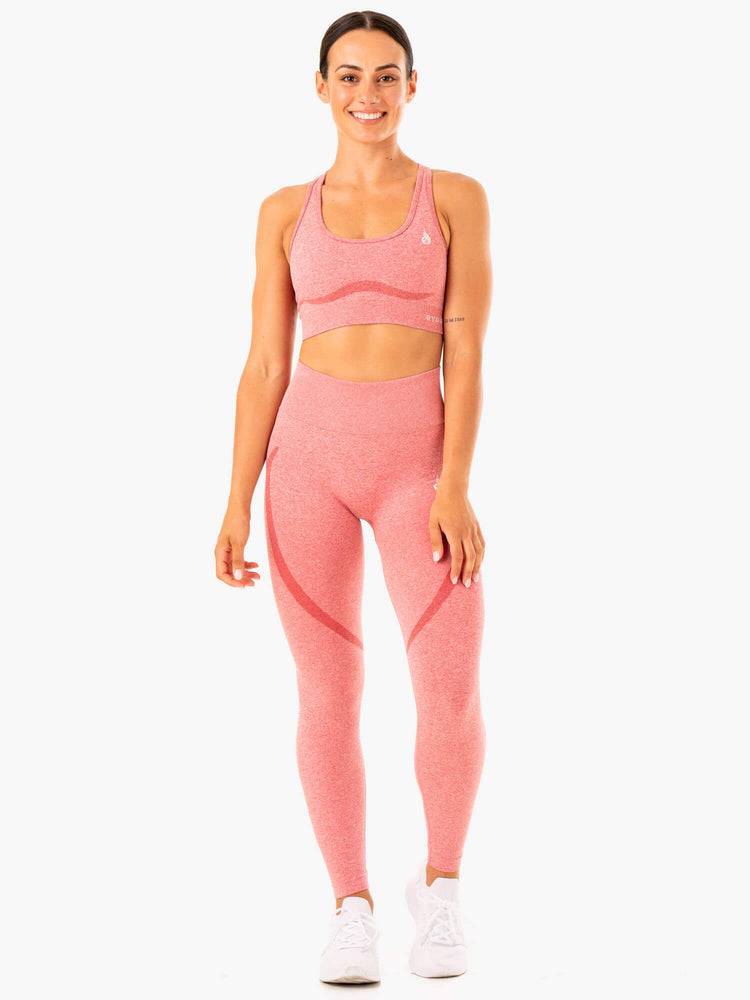 Women's Ryderwear Women Leggings Sculpt Seamless Leggings Pink Marl | NZ1844QZ