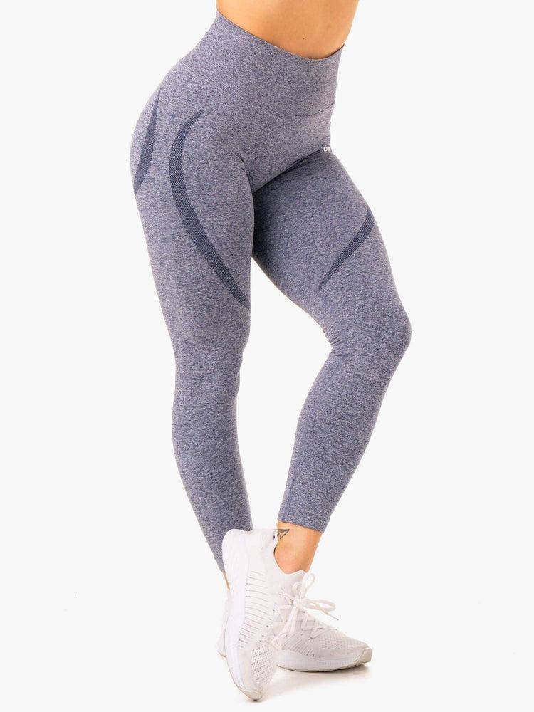 Women's Ryderwear Women Leggings Sculpt Seamless Leggings Navy Marl | NZ1893BC