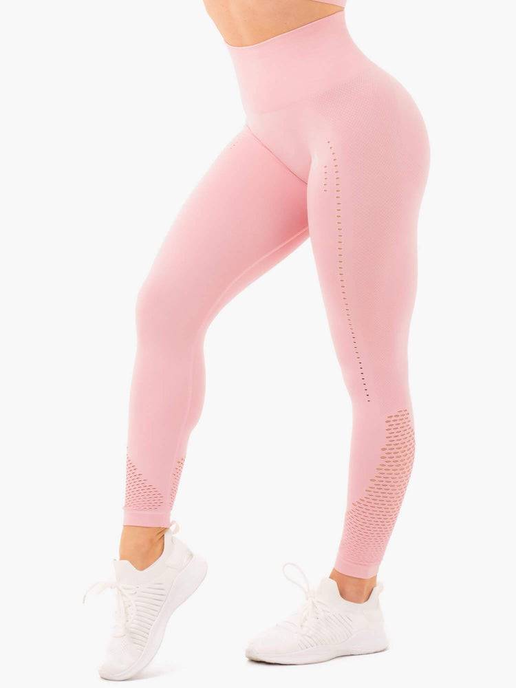 Women's Ryderwear Women Leggings Seamless Staples Leggings Baby Pink Marl | NZ1919BC