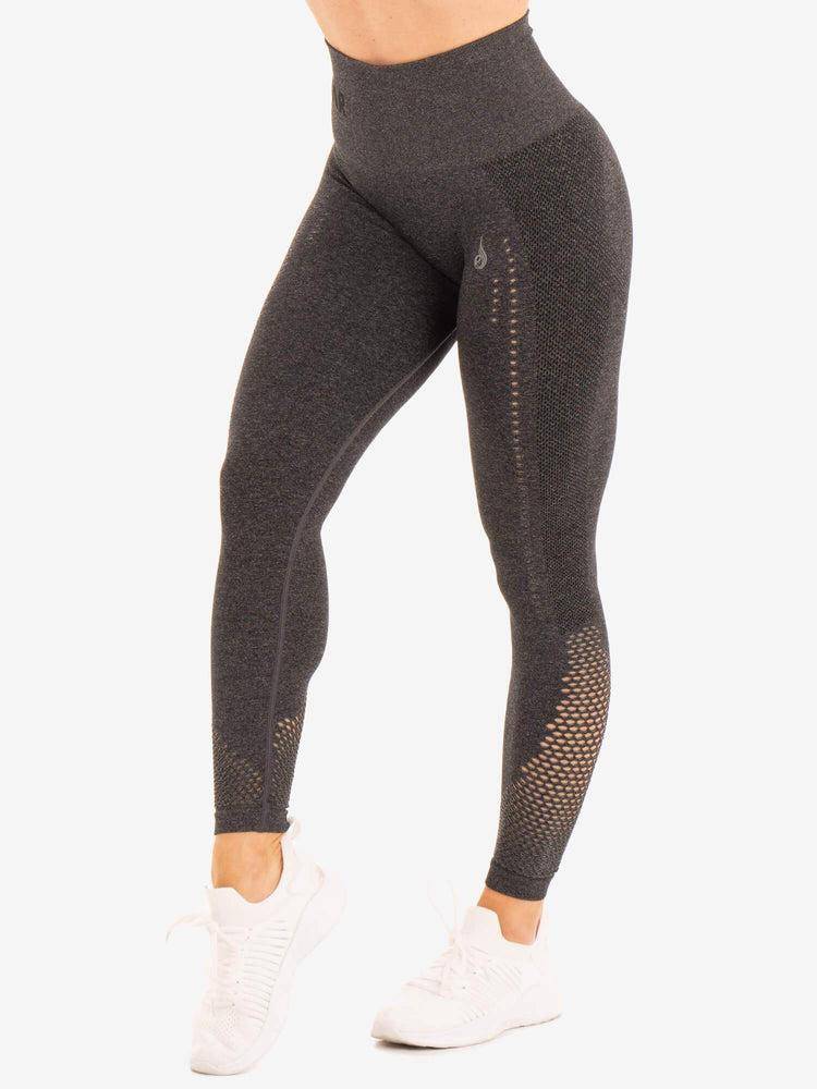 Women's Ryderwear Women Leggings Seamless Staples Leggings Charcoal Marl | NZ1930OR