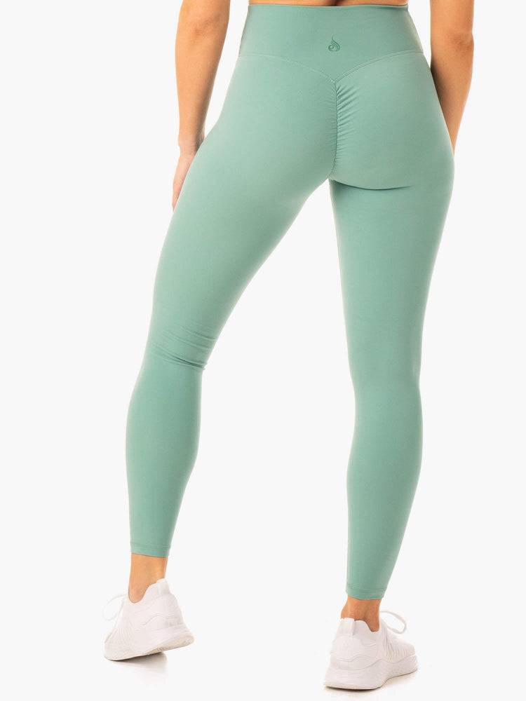 Women's Ryderwear Women Leggings Serene Cross Over Scrunch Leggings Green | NZ1784LH