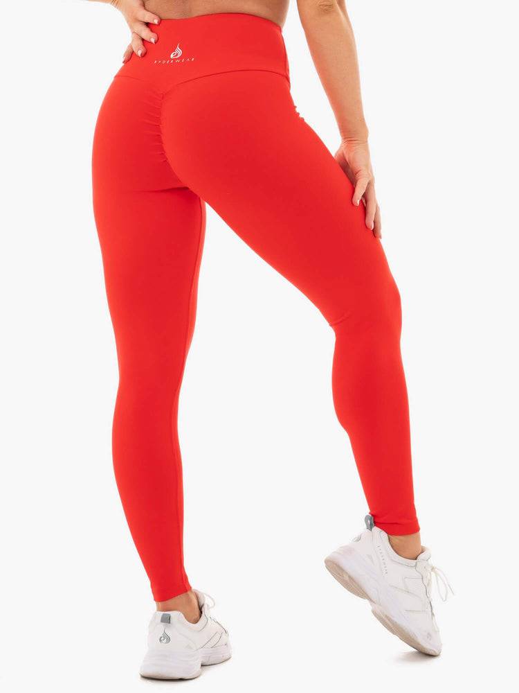 Women's Ryderwear Women Leggings Staples Scrunch Bum Leggings Red | NZ1757KI