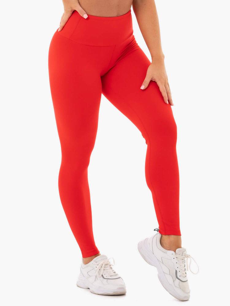 Women's Ryderwear Women Leggings Staples Scrunch Bum Leggings Red | NZ1757KI