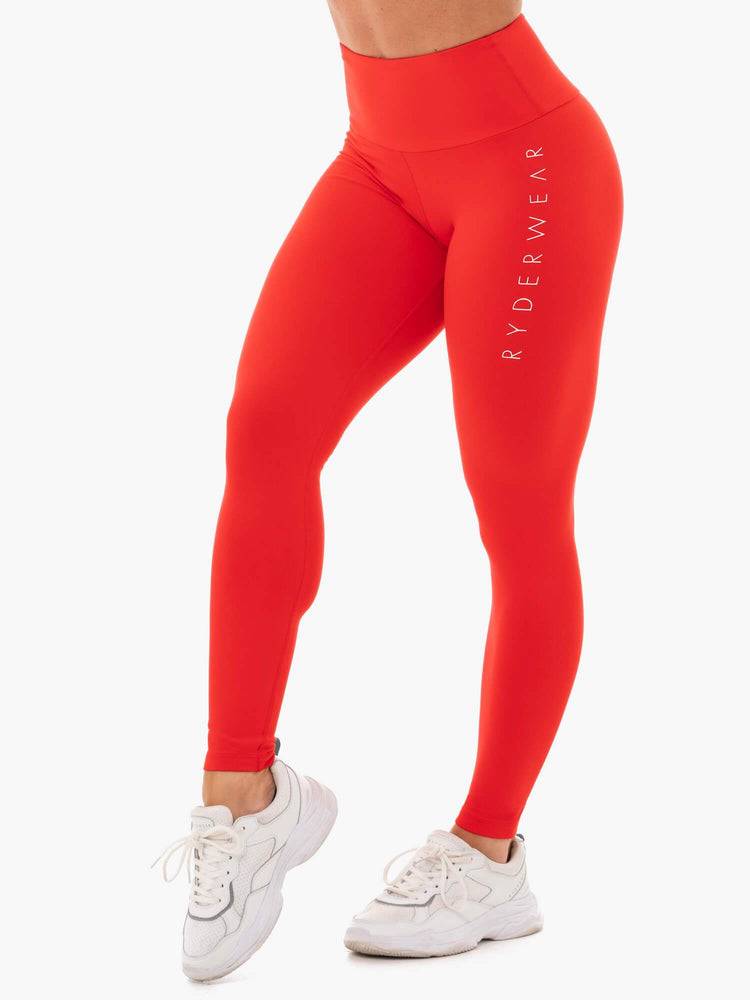 Women\'s Ryderwear Women Leggings Staples Scrunch Bum Leggings Red | NZ1757KI