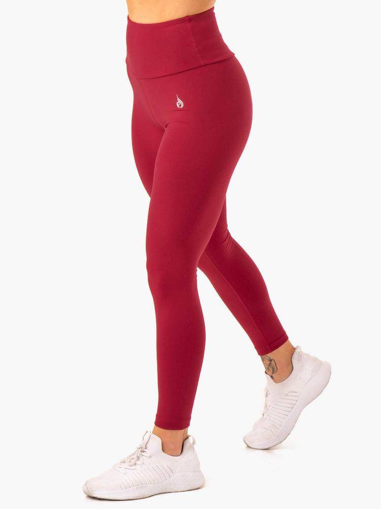 Women's Ryderwear Women Leggings Staples Scrunch Bum Leggings Wine Red | NZ1869MA