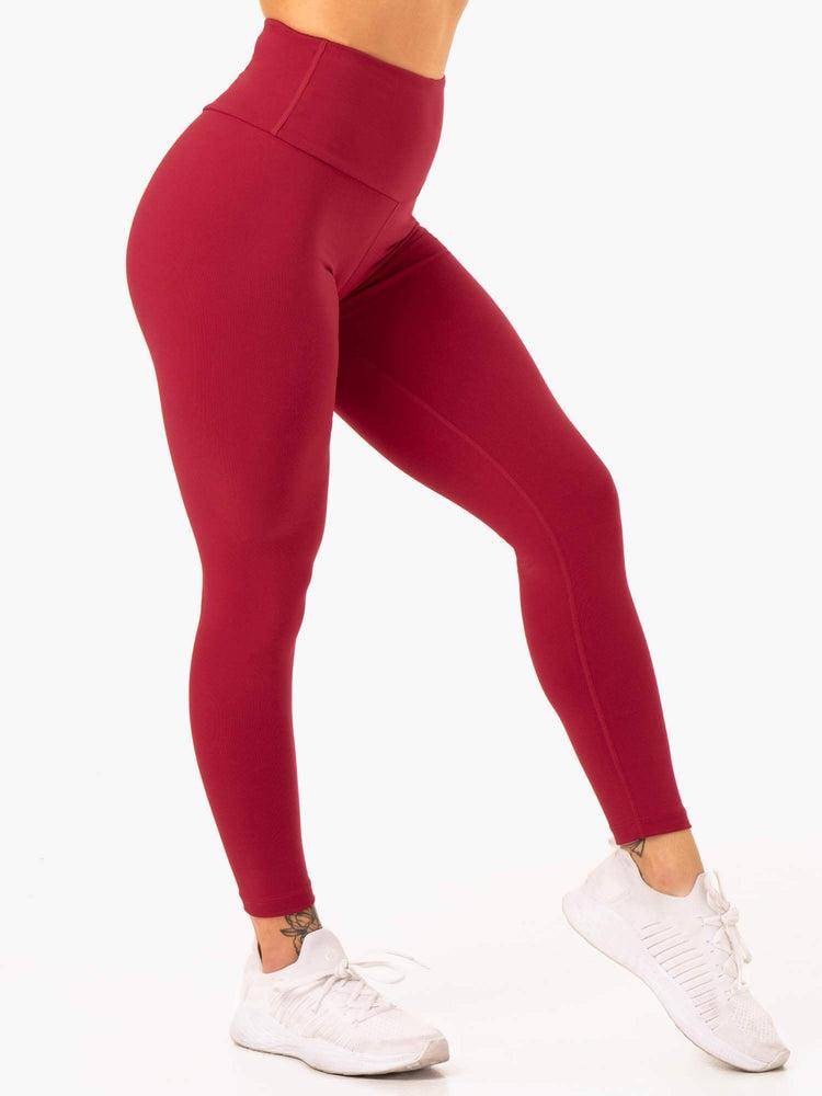 Women's Ryderwear Women Leggings Staples Scrunch Bum Leggings Wine Red | NZ1869MA