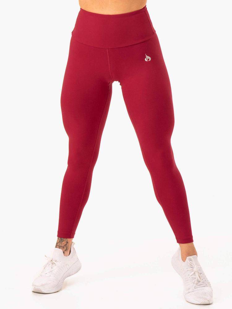 Women's Ryderwear Women Leggings Staples Scrunch Bum Leggings Wine Red | NZ1869MA