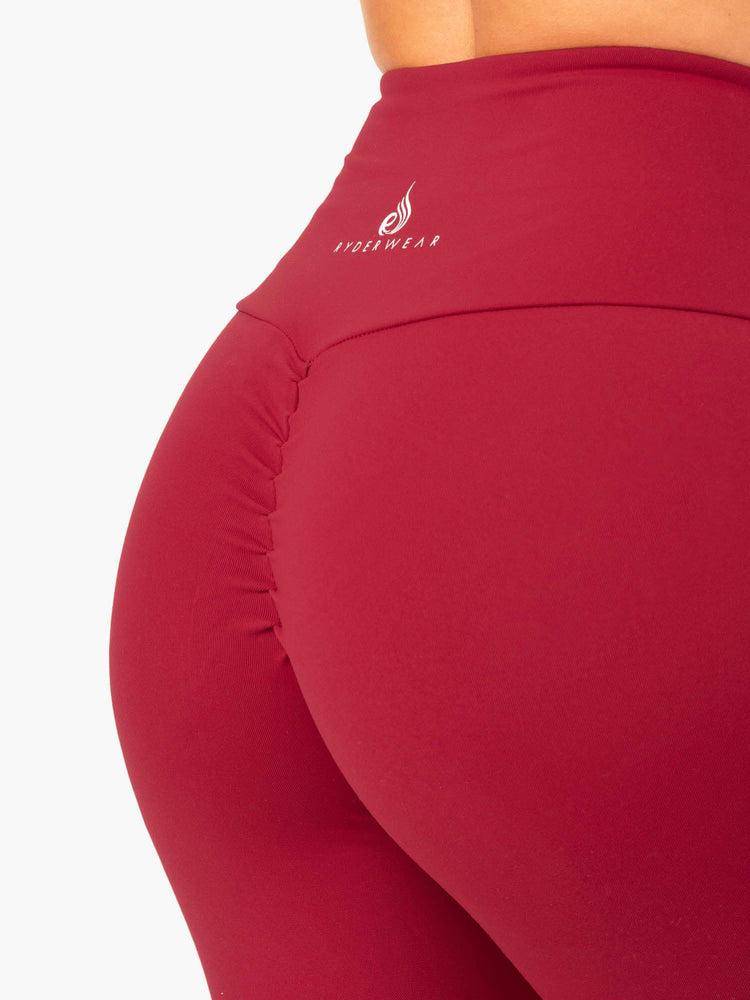 Women's Ryderwear Women Leggings Staples Scrunch Bum Leggings Wine Red | NZ1869MA