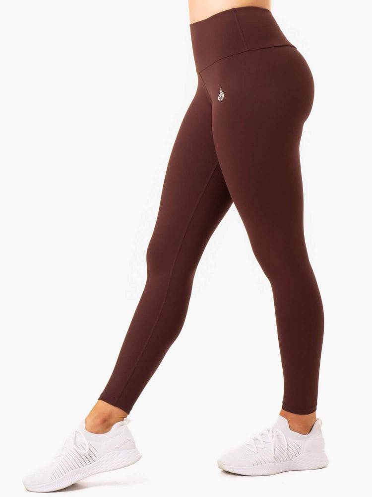 Women's Ryderwear Women Leggings Staples Scrunch Bum Leggings Chocolate | NZ1888LH