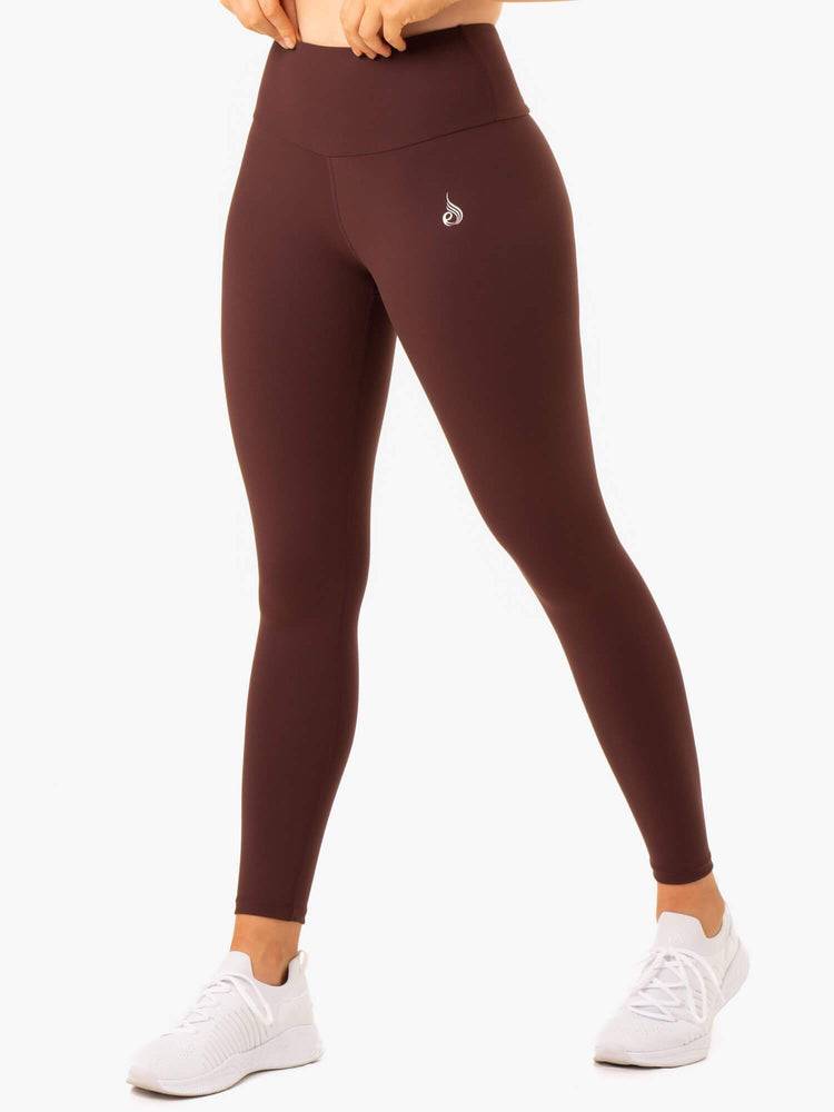 Women\'s Ryderwear Women Leggings Staples Scrunch Bum Leggings Chocolate | NZ1888LH