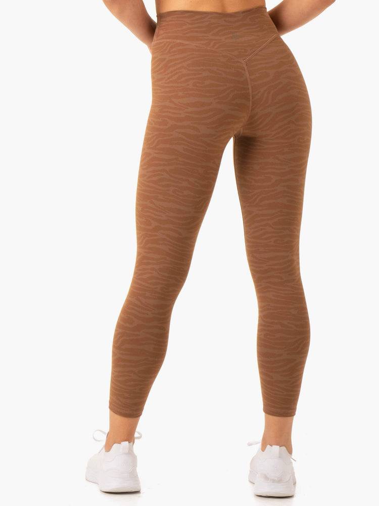 Women's Ryderwear Women Leggings Transform High Waisted Leggings Chocolate Zebra | NZ1803SO