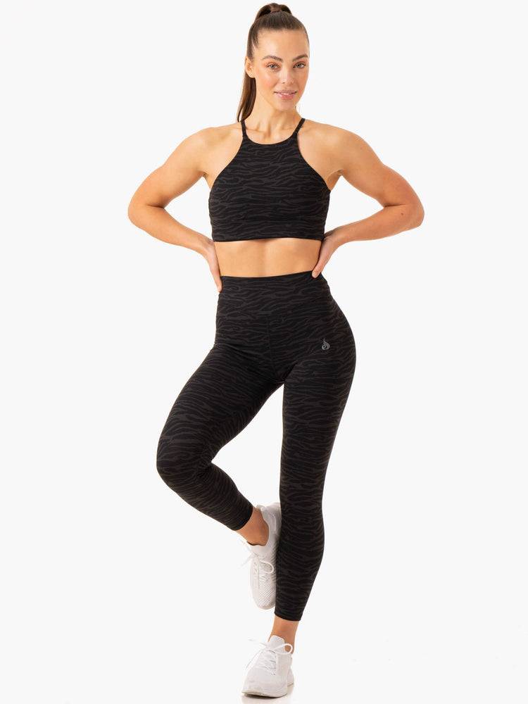 Women's Ryderwear Women Leggings Transform High Waisted Leggings Black Zebra | NZ1818QZ