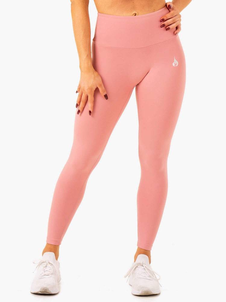 Women's Ryderwear Women Leggings Vital High Waisted Scrunch Leggings Blush Pink | NZ1795RW