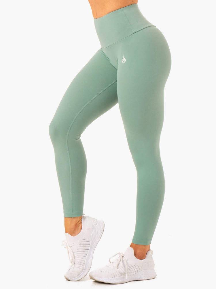 Women's Ryderwear Women Leggings Vital High Waisted Scrunch Leggings Sage | NZ1849YU