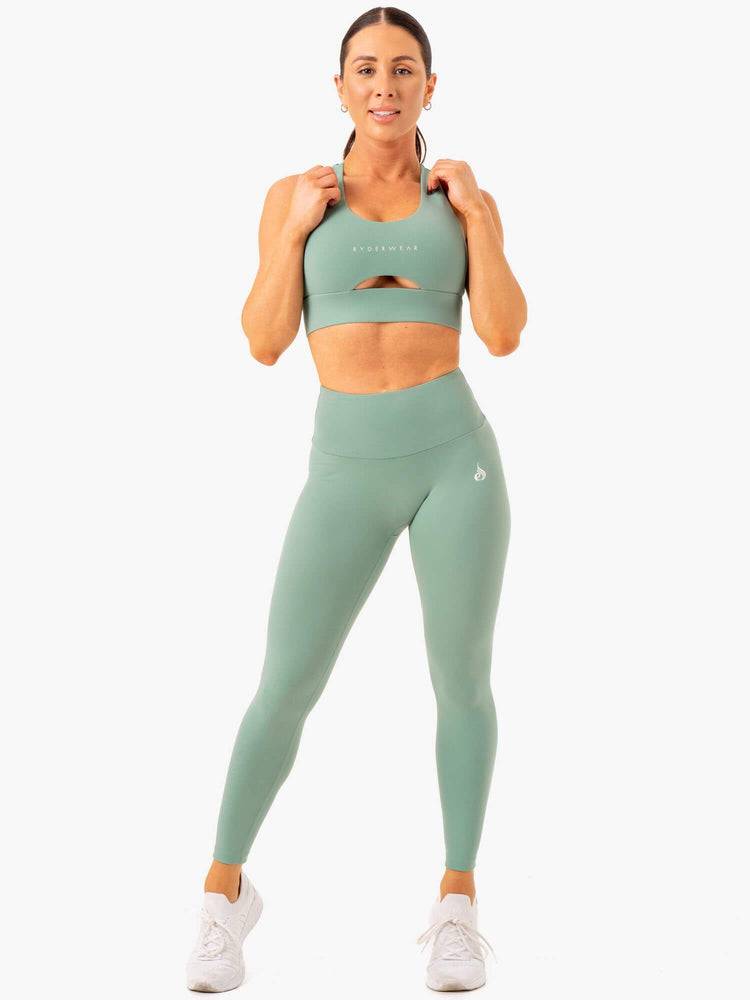 Women's Ryderwear Women Leggings Vital High Waisted Scrunch Leggings Sage | NZ1849YU