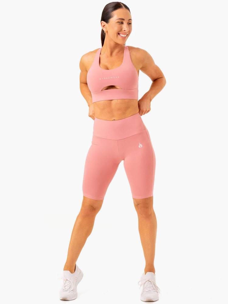 Women's Ryderwear Women Shorts Action Bike Shorts Blush Pink | NZ2076NB