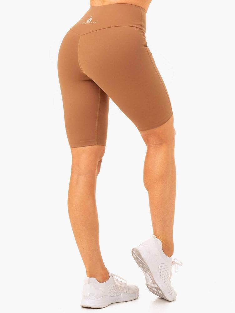 Women's Ryderwear Women Shorts Action Bike Shorts Mocha | NZ2079WY