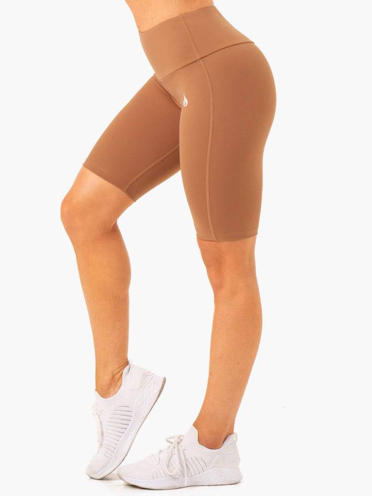 Women's Ryderwear Women Shorts Action Bike Shorts Mocha | NZ2079WY