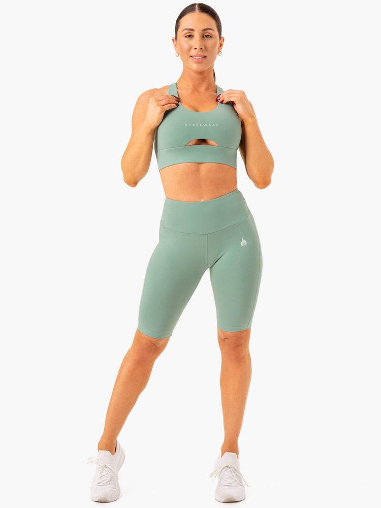 Women's Ryderwear Women Shorts Action Bike Shorts Sage | NZ2084UT