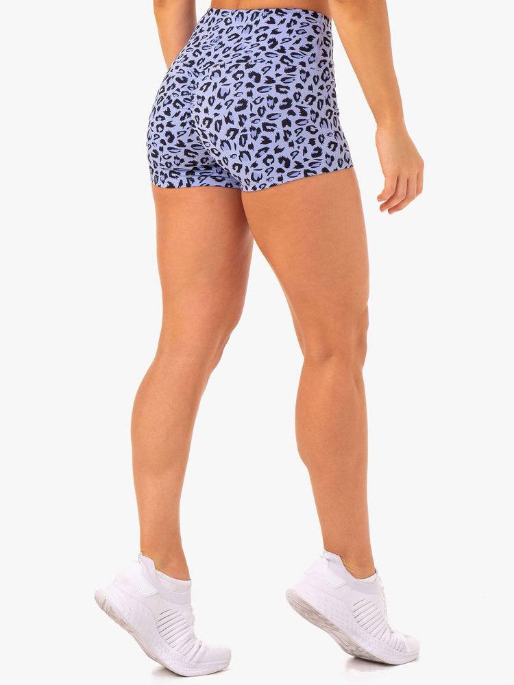 Women's Ryderwear Women Shorts Adapt High Waisted Scrunch Shorts Lavender Leopard | NZ1941ZG