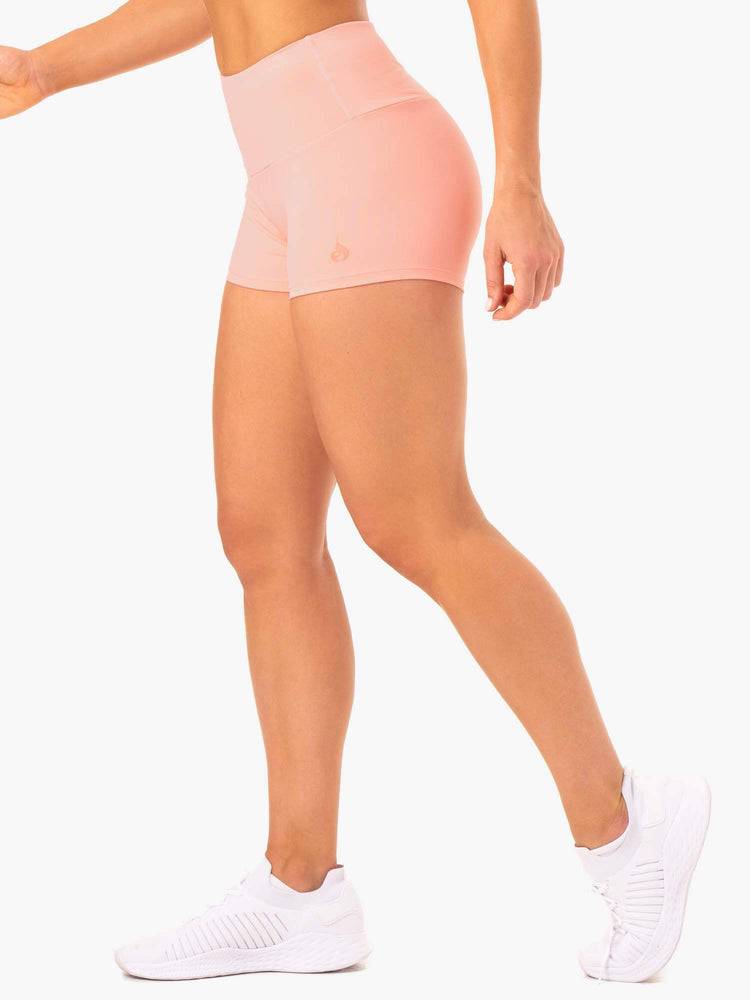 Women's Ryderwear Women Shorts Adapt High Waisted Scrunch Shorts Peach | NZ1957PQ