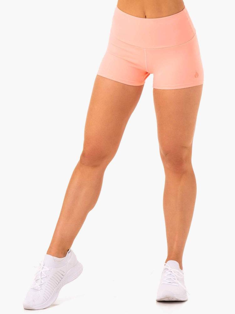 Women\'s Ryderwear Women Shorts Adapt High Waisted Scrunch Shorts Peach | NZ1957PQ