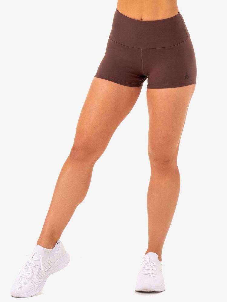 Women's Ryderwear Women Shorts Adapt High Waisted Scrunch Shorts Chocolate | NZ2004TV