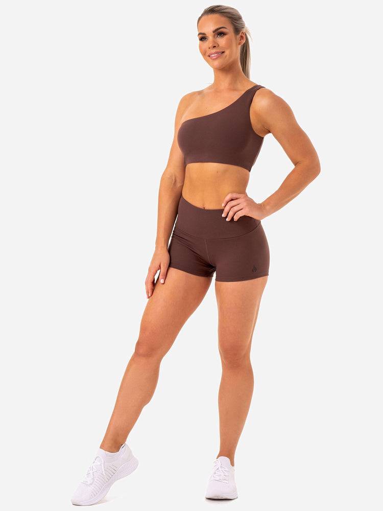 Women's Ryderwear Women Shorts Adapt High Waisted Scrunch Shorts Chocolate | NZ2004TV