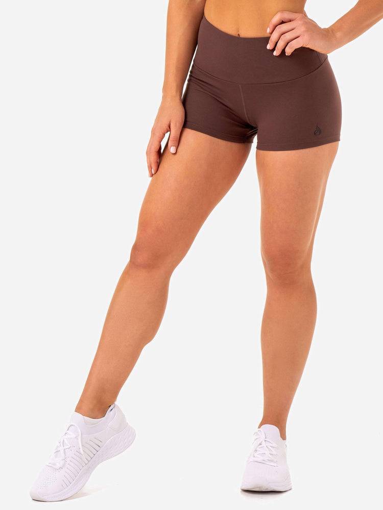 Women\'s Ryderwear Women Shorts Adapt High Waisted Scrunch Shorts Chocolate | NZ2004TV