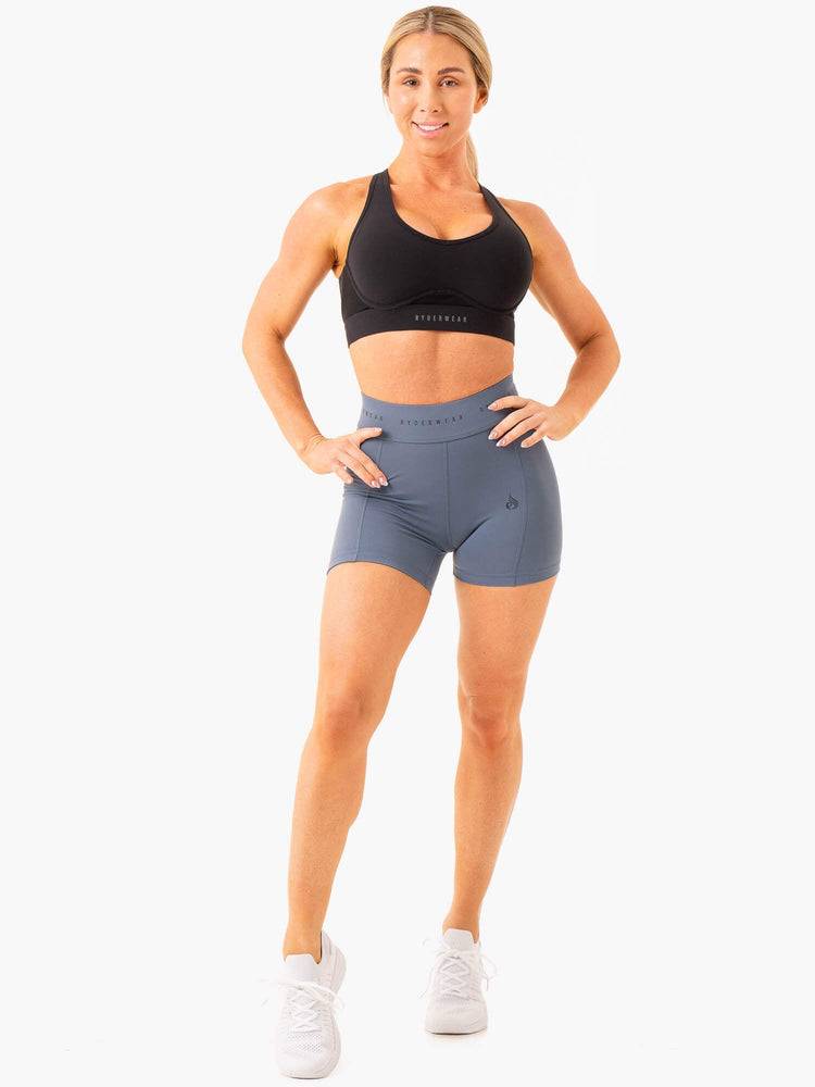 Women's Ryderwear Women Shorts Advance Compression Shorts Steel Blue | NZ2108TV