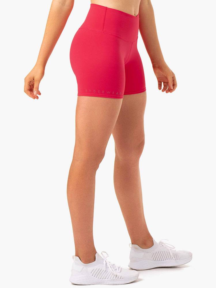 Women's Ryderwear Women Shorts Amazon High Waisted Shorts Strawberry Red | NZ1942XF