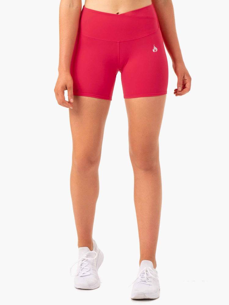 Women's Ryderwear Women Shorts Amazon High Waisted Shorts Strawberry Red | NZ1942XF