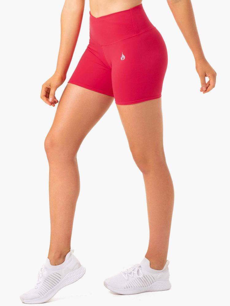 Women\'s Ryderwear Women Shorts Amazon High Waisted Shorts Strawberry Red | NZ1942XF