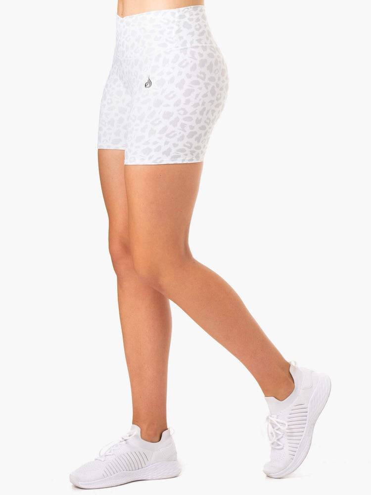 Women's Ryderwear Women Shorts Amazon High Waisted Shorts Snow Leopard | NZ1943CE