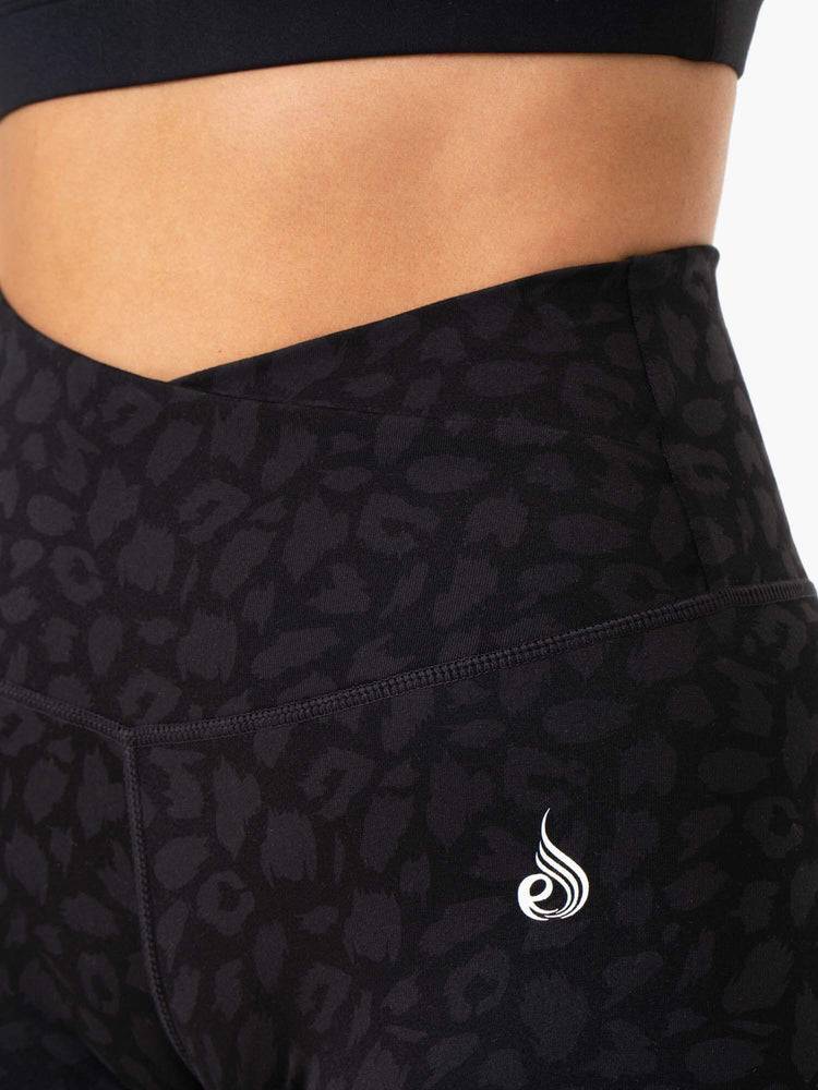 Women's Ryderwear Women Shorts Amazon High Waisted Shorts Black Leopard | NZ1974QZ