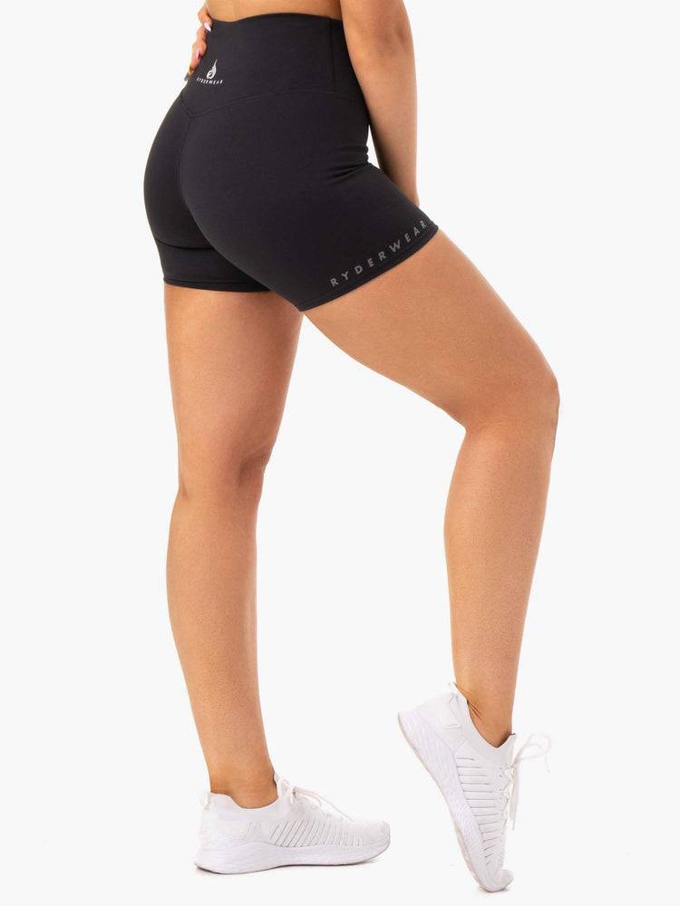 Women's Ryderwear Women Shorts Amazon High Waisted Shorts Black | NZ2019ZG