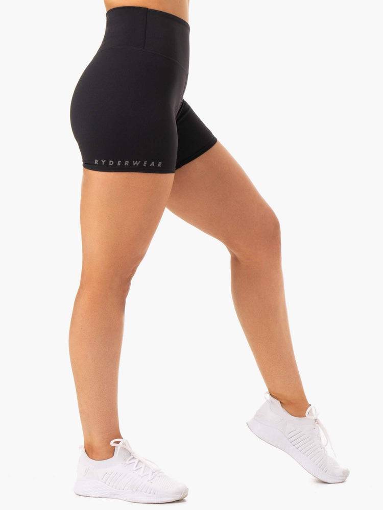 Women's Ryderwear Women Shorts Amazon High Waisted Shorts Black | NZ2019ZG