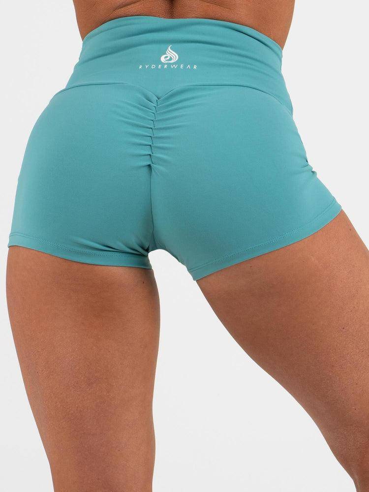 Women's Ryderwear Women Shorts Animal Scrunch Bum Shorts Teal | NZ2200LH