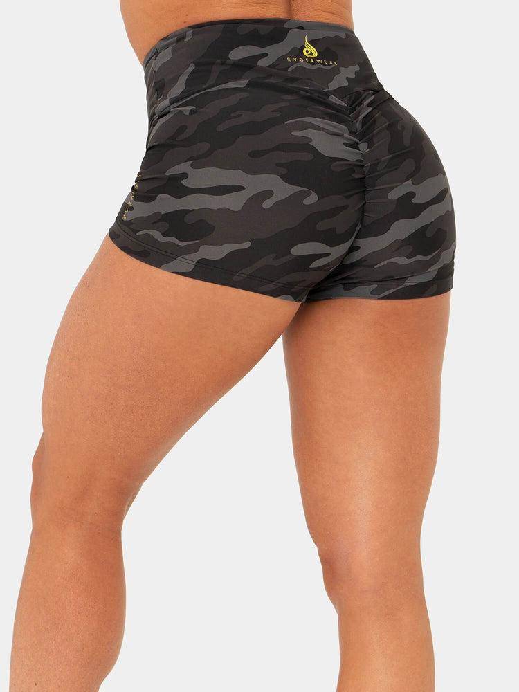 Women\'s Ryderwear Women Shorts BFCAMO Scrunch Bum Shorts Camo | NZ1932AP