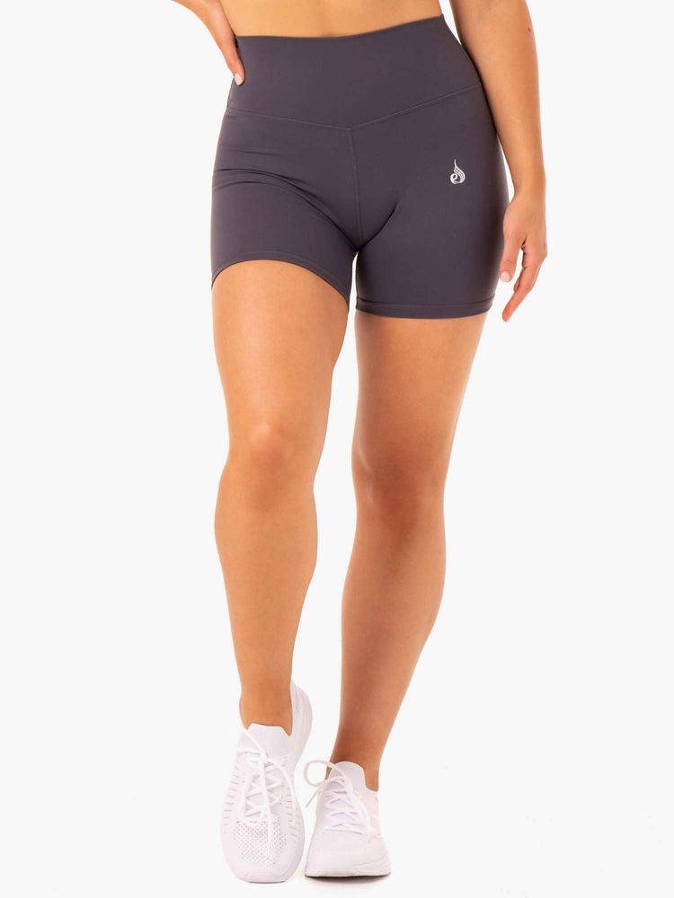 Women's Ryderwear Women Shorts Base High Waisted Shorts Charcoal | NZ1994XF