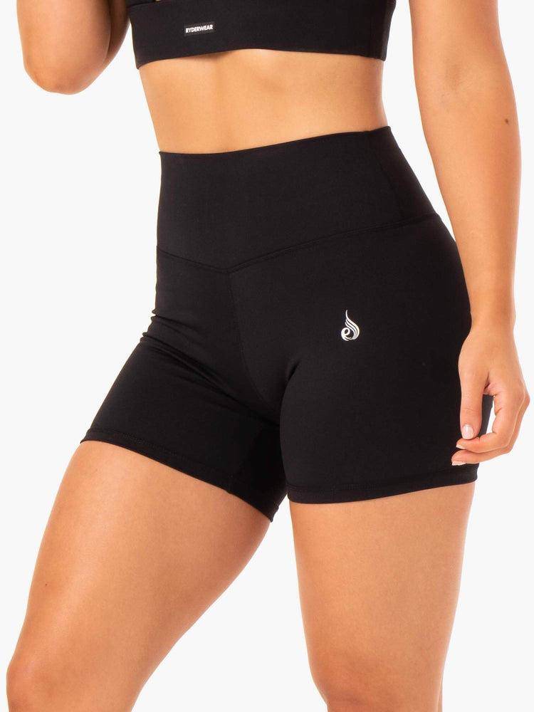 Women's Ryderwear Women Shorts Base High Waisted Shorts Black | NZ2045ZG