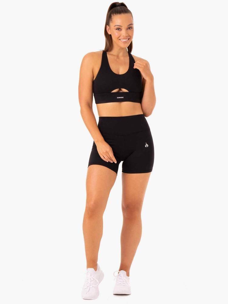 Women's Ryderwear Women Shorts Base High Waisted Shorts Black | NZ2045ZG