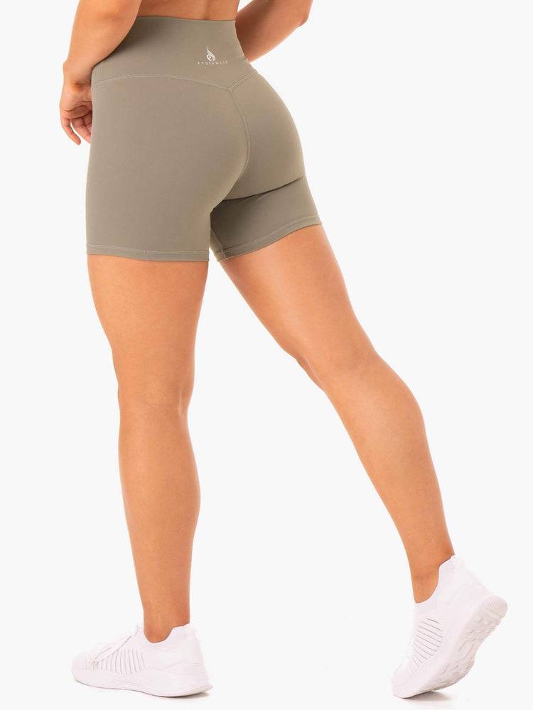 Women's Ryderwear Women Shorts Base High Waisted Shorts Khaki | NZ2176XF