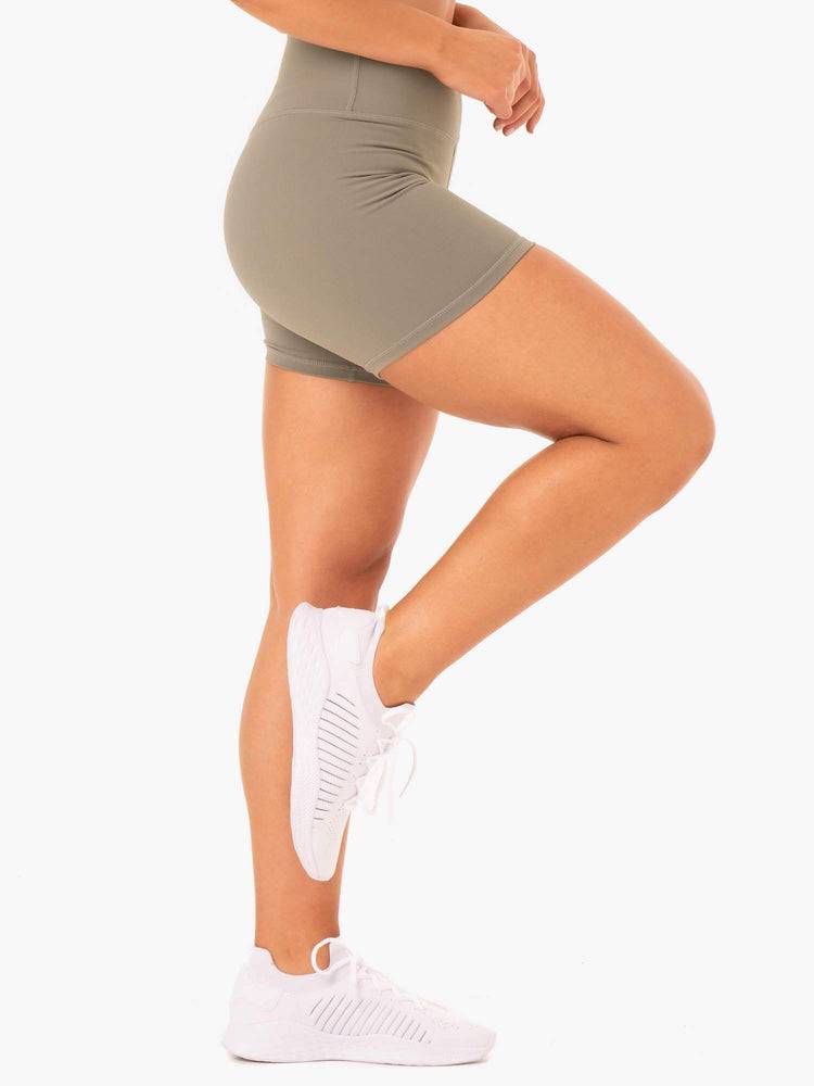 Women's Ryderwear Women Shorts Base High Waisted Shorts Khaki | NZ2176XF