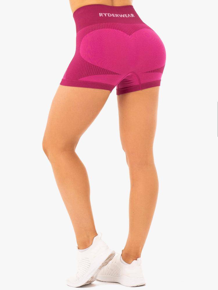 Women's Ryderwear Women Shorts Electra Seamless Shorts Electric Pink | NZ1940LH