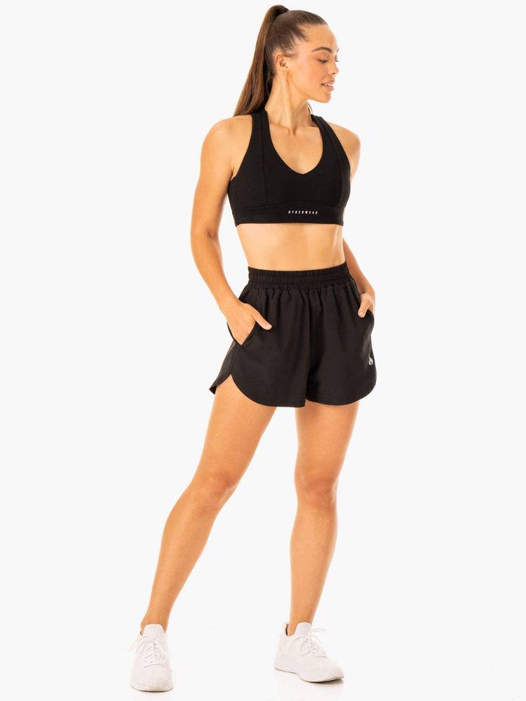 Women's Ryderwear Women Shorts Element Training Shorts Black | NZ2051MA