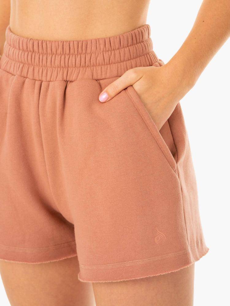 Women's Ryderwear Women Shorts Elevate Track Shorts Rosewood Pink | NZ2120JJ