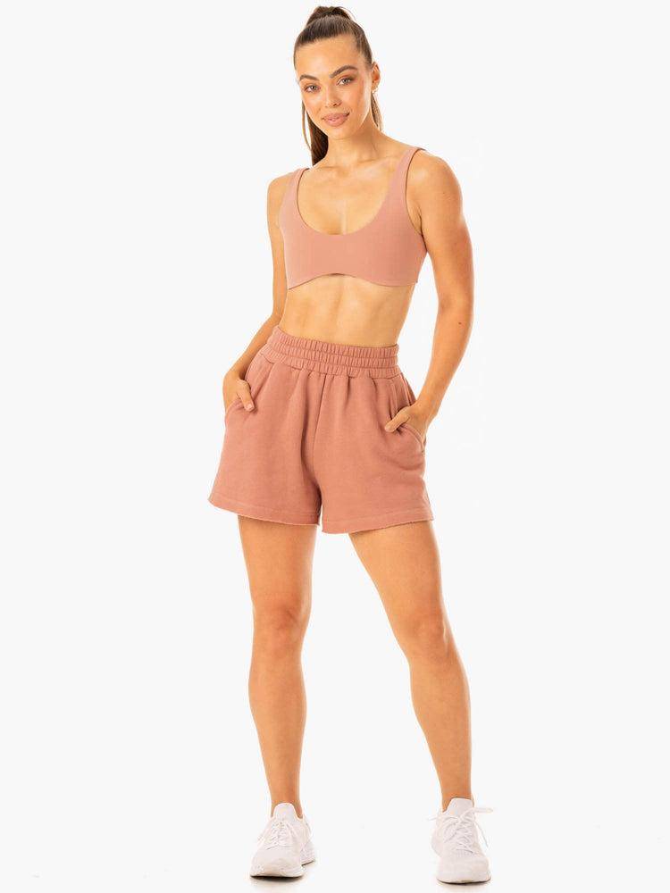 Women's Ryderwear Women Shorts Elevate Track Shorts Rosewood Pink | NZ2120JJ