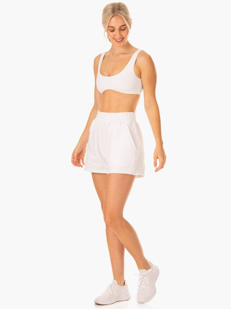 Women's Ryderwear Women Shorts Elevate Track Shorts White | NZ2127BC