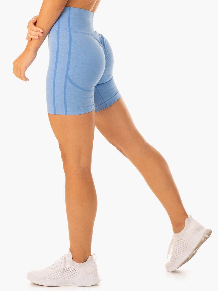 Women's Ryderwear Women Shorts Enhance Scrunch Bum Seamless Shorts Blue | NZ1959SO